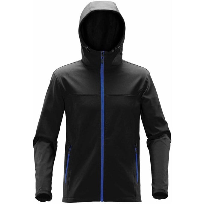 Orbiter softshell hoodie ST076 Black/Azure Blue