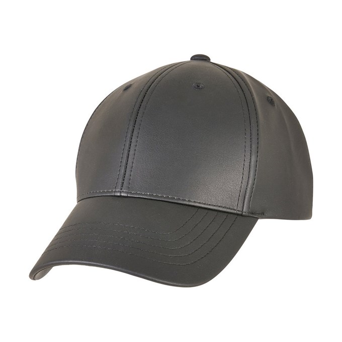 Synthetic leather alpha shape dad cap (6245AL) YP218 Black