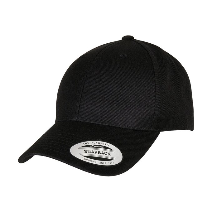 Premium curved visor snapback cap (6789M) YP240 Black