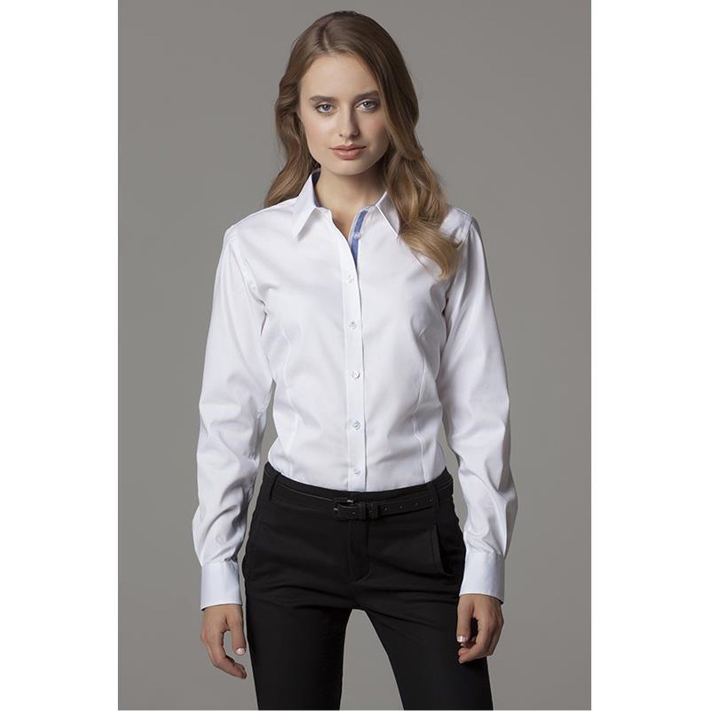 Kustom Kit Women's Stand Up Collar Premium Long Sleeve Oxford Shirt KK790