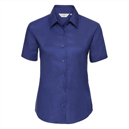Russell Collection Ladies Esatcare Short Sleeved Oxford Shirt