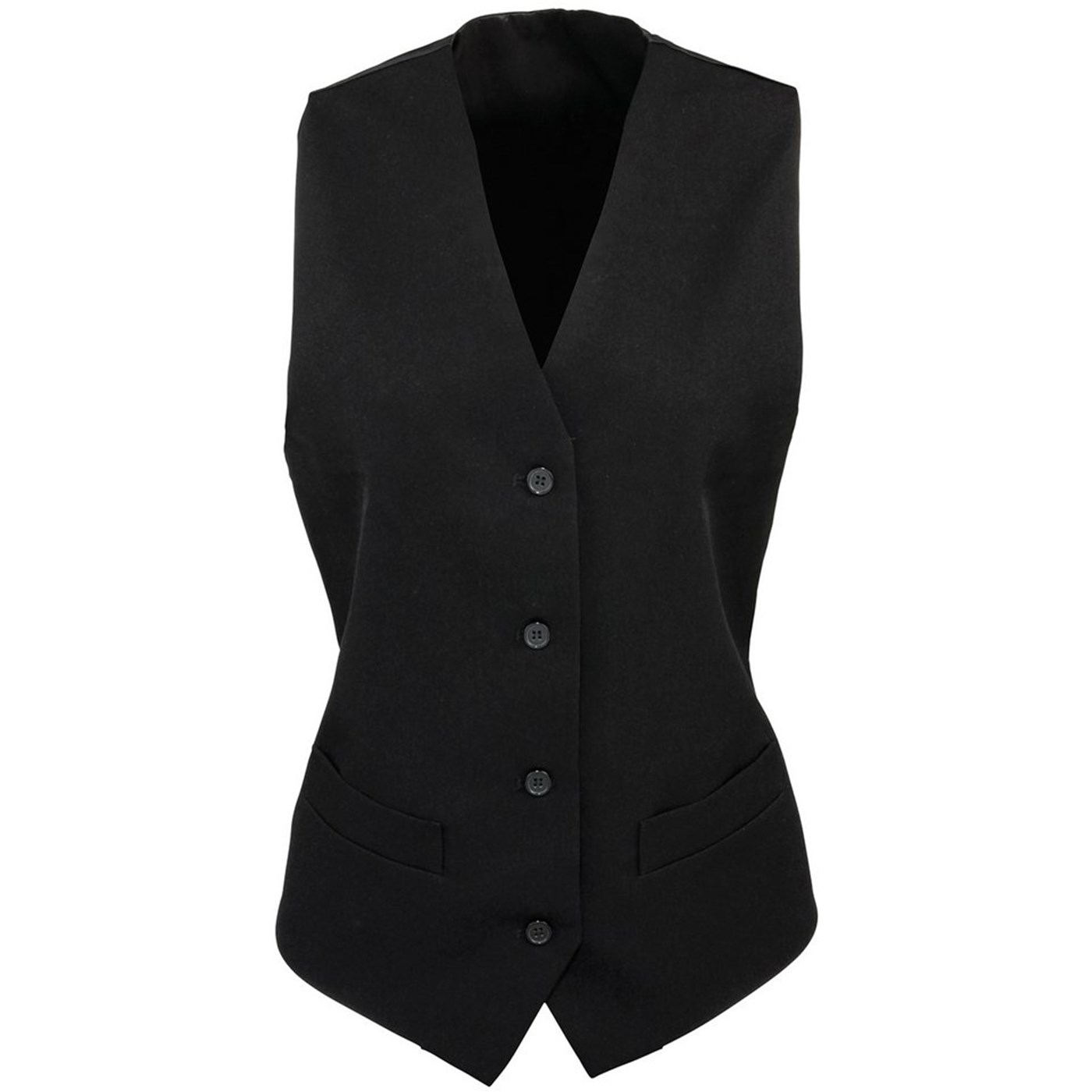 Premier Women's 4 Button Lined Polyester Waistcoat PR623
