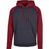 Basic raglan hoodie BB005 Navy/Burgundy