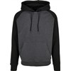 Basic raglan hoodie BB005 Charcoal/Black