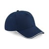Authentic 5-panel cap - piped peak BC25CFNWH French Navy/ White