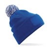 Snowstar® patch beanie BC443BROW Bright Royal/  Off White