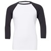 Unisex triblend ¾ sleeve baseball t-shirt BE100WHDG2XL White/   Dark Grey