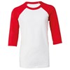 Youth ¾ sleeve baseball tee BE218WHRDL White/   Red