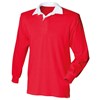Kids long sleeve plain rugby shirt Red