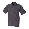 Classic cotton piqué polo with stand-up collar Charcoal
