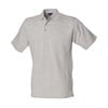 Classic cotton piqué polo with stand-up collar Heather Grey*