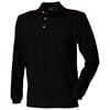Long sleeve cotton polo shirt Black