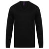 Cashmere touch acrylic v-neck jumper Black