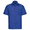 Short sleeve polycotton easycare poplin shirt Bright Royal