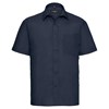 Short sleeve polycotton easycare poplin shirt French Navy
