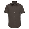 Short sleeve easycare fitted shirt Chocolate