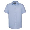Short sleeve herringbone shirt Light Blue
