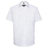 Short sleeve herringbone shirt White