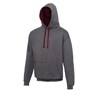 Varsity hoodie JH003 Charcoal/Burgundy