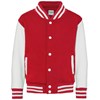 Kids varsity jacket Fire Red / White