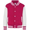 Kids varsity jacket Hot Pink / White