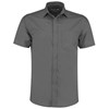 Poplin shirt short-sleeved (tailored fit) KK141GRAP14.5 Graphite