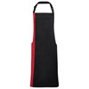 Contrast bib apron Black/ Red