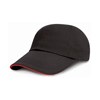 Junior low profile heavy brushed cotton cap with sandwich peak Black / Red