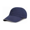 Junior low profile heavy brushed cotton cap with sandwich peak Navy / White