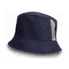 Deluxe washed cotton bucket hat with side mesh panels Navy