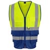 Executive waistcoat RX705HYRB2XL HV Yellow/ Royal Blue