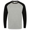 Long sleeve baseball t-shirt SF271HGBK2XL Heather Grey /   Black