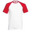 Short sleeve baseball tee White/ Red