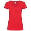 Lady-fit valueweight v-neck tee Red