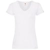 Lady-fit valueweight v-neck tee White