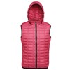 Honeycomb hooded gilet Red