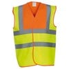 Hi-vis 2-band-and-braces waistcoat (HVW100) Orange Yoke/ Yellow