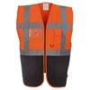 Multi-functional executive hi-vis waistcoat (HVW801) Orange/ Black