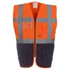 Multi-functional executive hi-vis waistcoat (HVW801) Orange/ Navy
