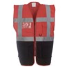 Multi-functional executive hi-vis waistcoat (HVW801) Red/ Black