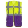 Multi-functional executive hi-vis waistcoat (HVW801) Yellow/ Purple