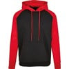 Basic raglan hoodie BB005 Black/Red