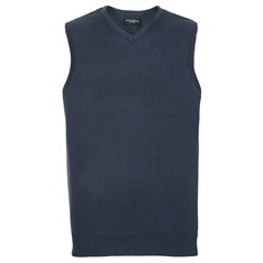 Russell Collection Mens Contemporary V-Neck Sleeveless Sweater