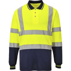 Portwest High Visibility Two-Tone Long Sleeved Polo Shirt