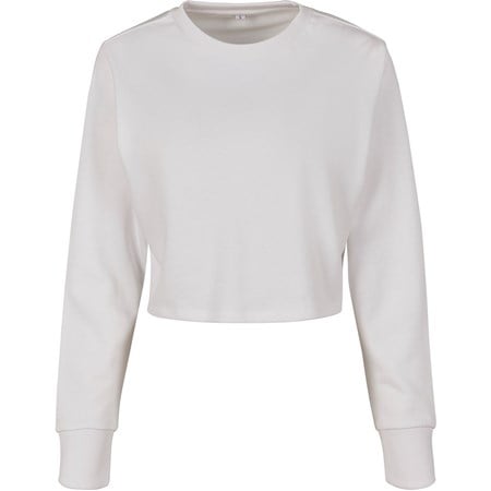 Build Your Brand Women’s terry cropped crew top