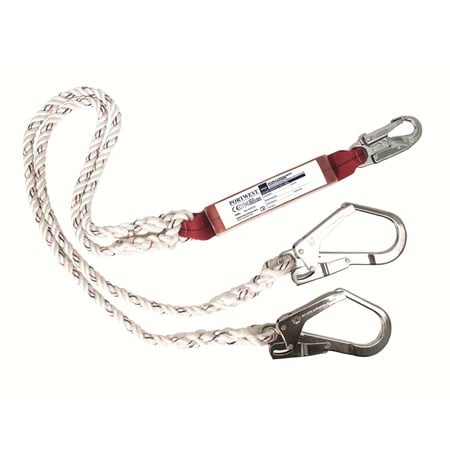 Portwest Height Scaffold Hook Double End Lanyard with Shock Absorber