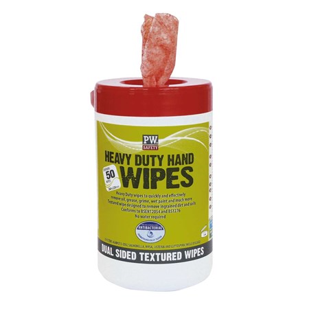 Portwest Safety Pack of 50 Orange Fragrance Heavy Duty Hand Wipes