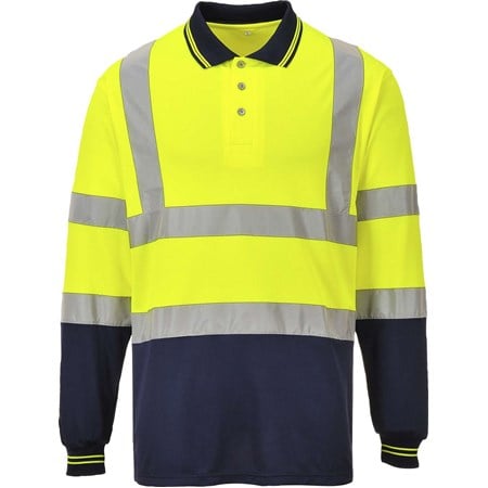 Portwest High Visibility Two-Tone Long Sleeved Polo Shirt
