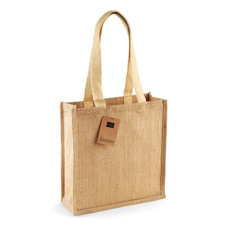 Westford Mill Cotton Carry Handle Jute Compact Tote Bag