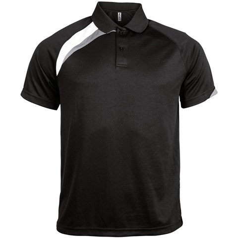 Short sleeve polo shirt Black/ White/ Storm Grey